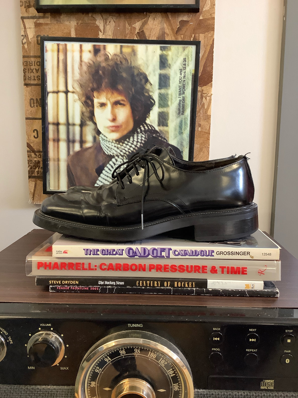 Vintage Black Leather Lace-up Dress Shoes - 11.5