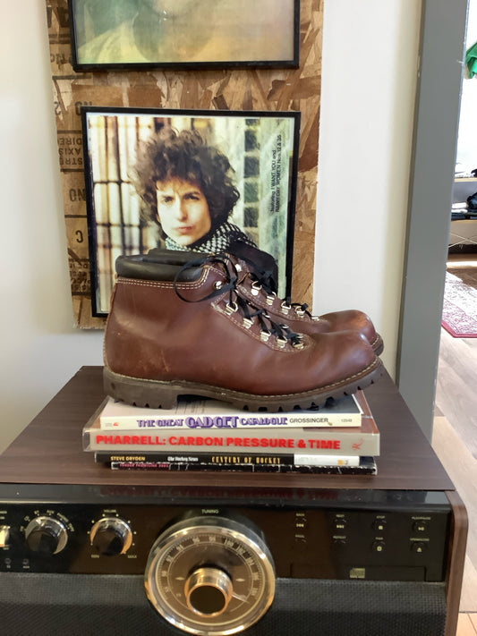 Vintage brown leather hiking boots - 12