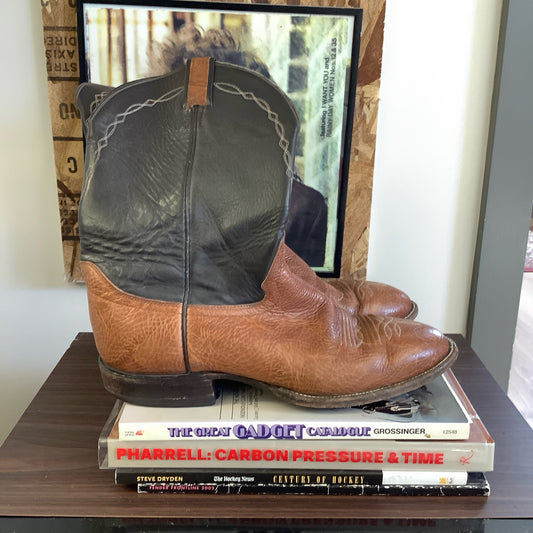 Vintage Brown Leather Cowboy Boots - 11.5