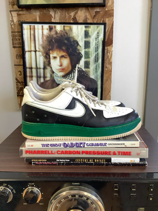 Nike Air Force 1 Black/White/green sneakers - 12.5