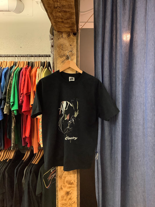 Vintage country black graphic t-shirt - l
