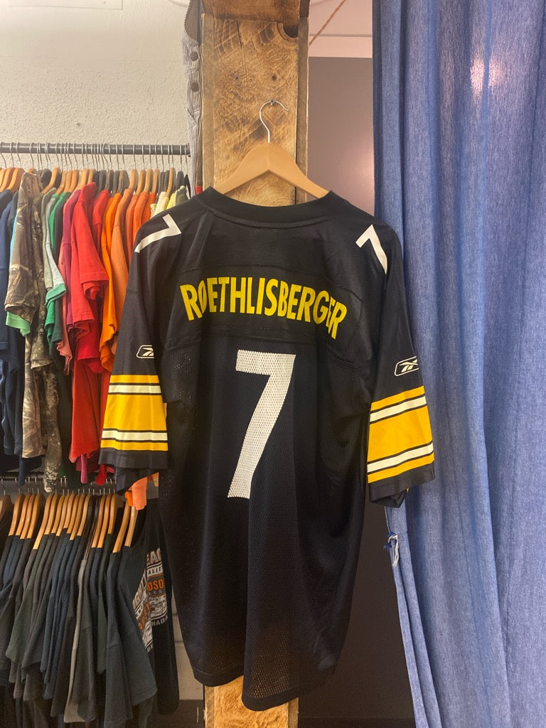 Vintage Steelers black and yellow roethlisberger jersey - L