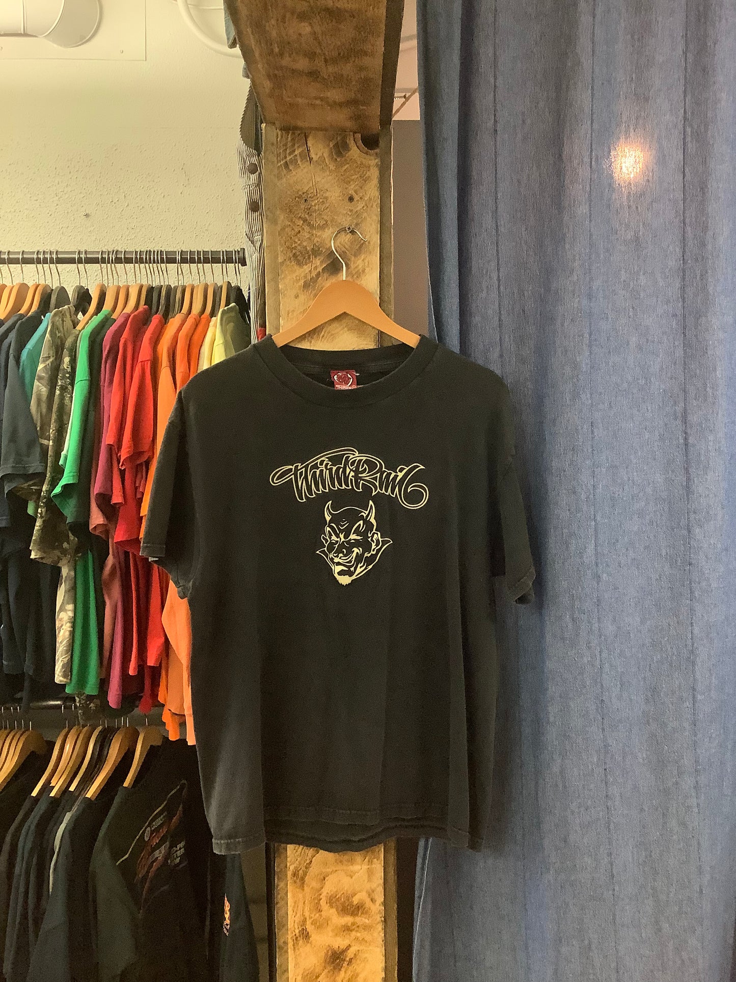 Vintage Thirdrail Black Graphic Devil Logo Men's T‑Shirt - m