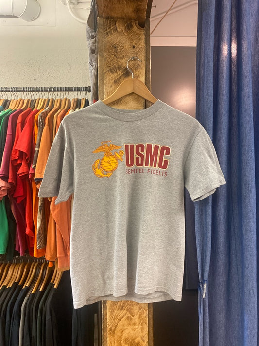 Vintage usmc grey graphic T-shirt - m