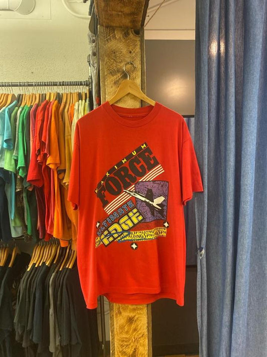Vintage maximum force red graphic t-shirt - XL