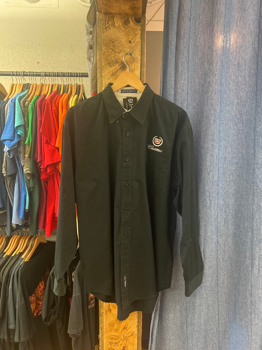 Vintage Cadillac Black Button Up Shirt - XL