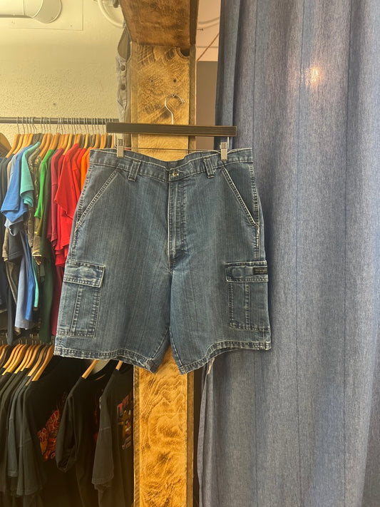 Vintage Blue Denim Jean Shorts - 38
