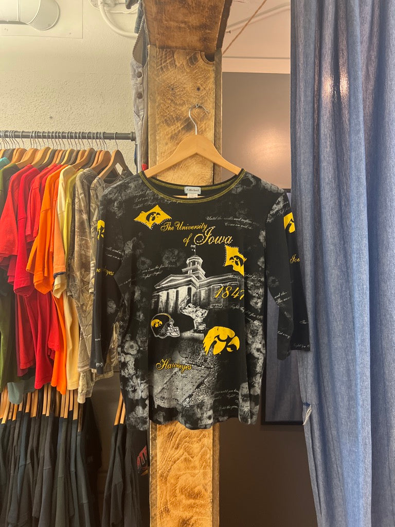 Vintage University of Iowa Black & Yellow T-shirt - m