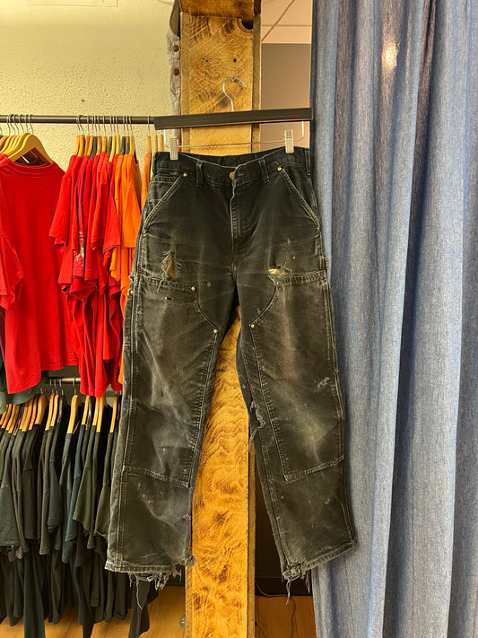 Vintage carharrt black distressed carpenter pants - 30x30