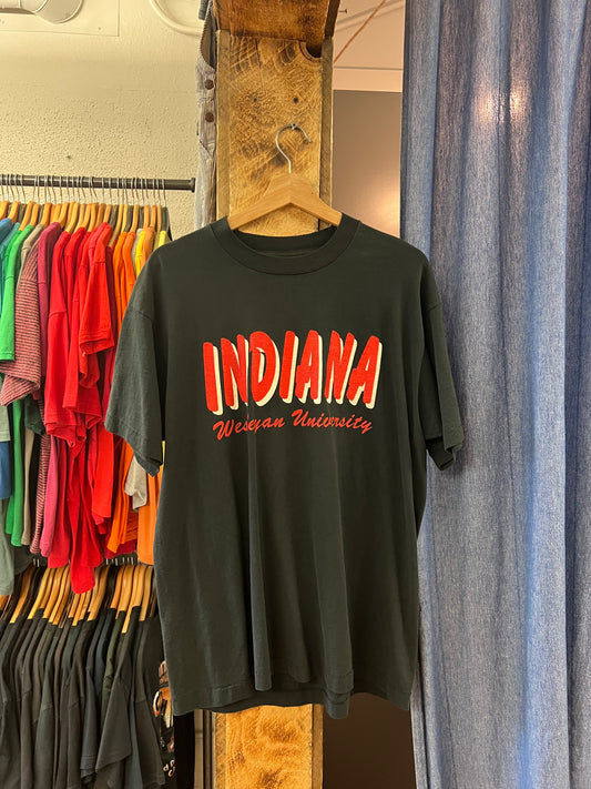 Vintage Indiana wesleyan university black graphic T-shirt - XL