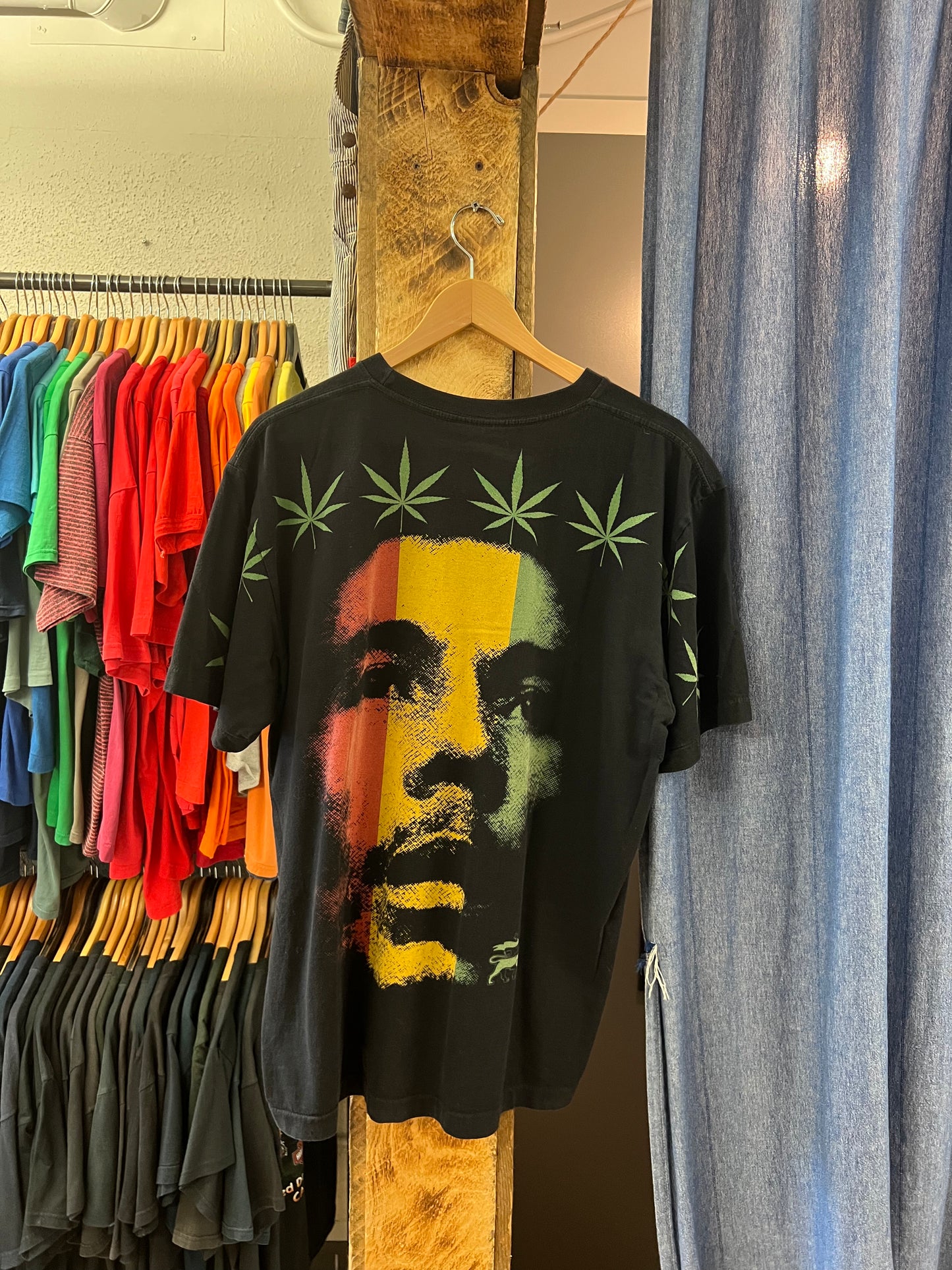 Vintage Bob Marley Aop black graphic T-shirt - XXL