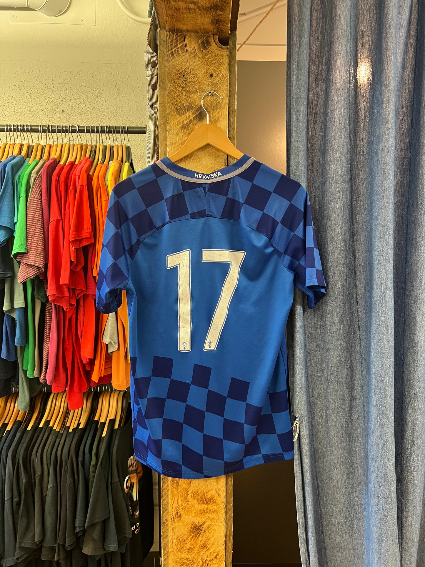 Nike #17 Hrvatska Croatia Blue Soccer Jersey - L