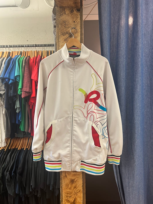 Vintage rocawear white graphic zip up jacket - XL