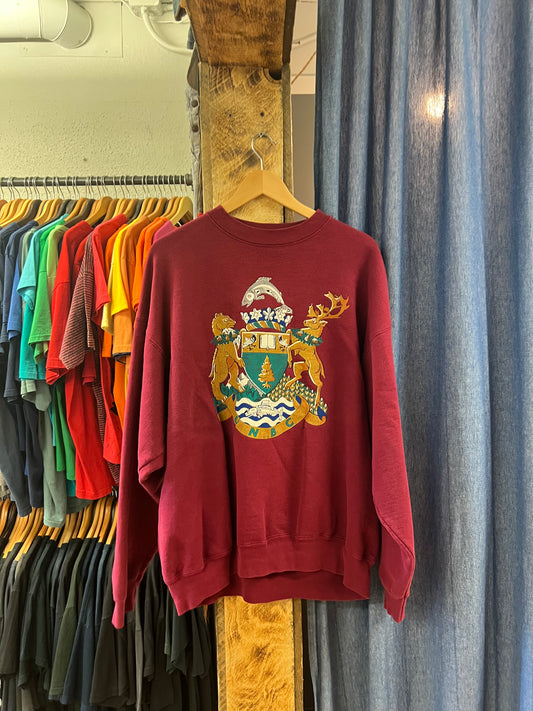 Vintage unbc crest graphic maroon crewneck - XXL