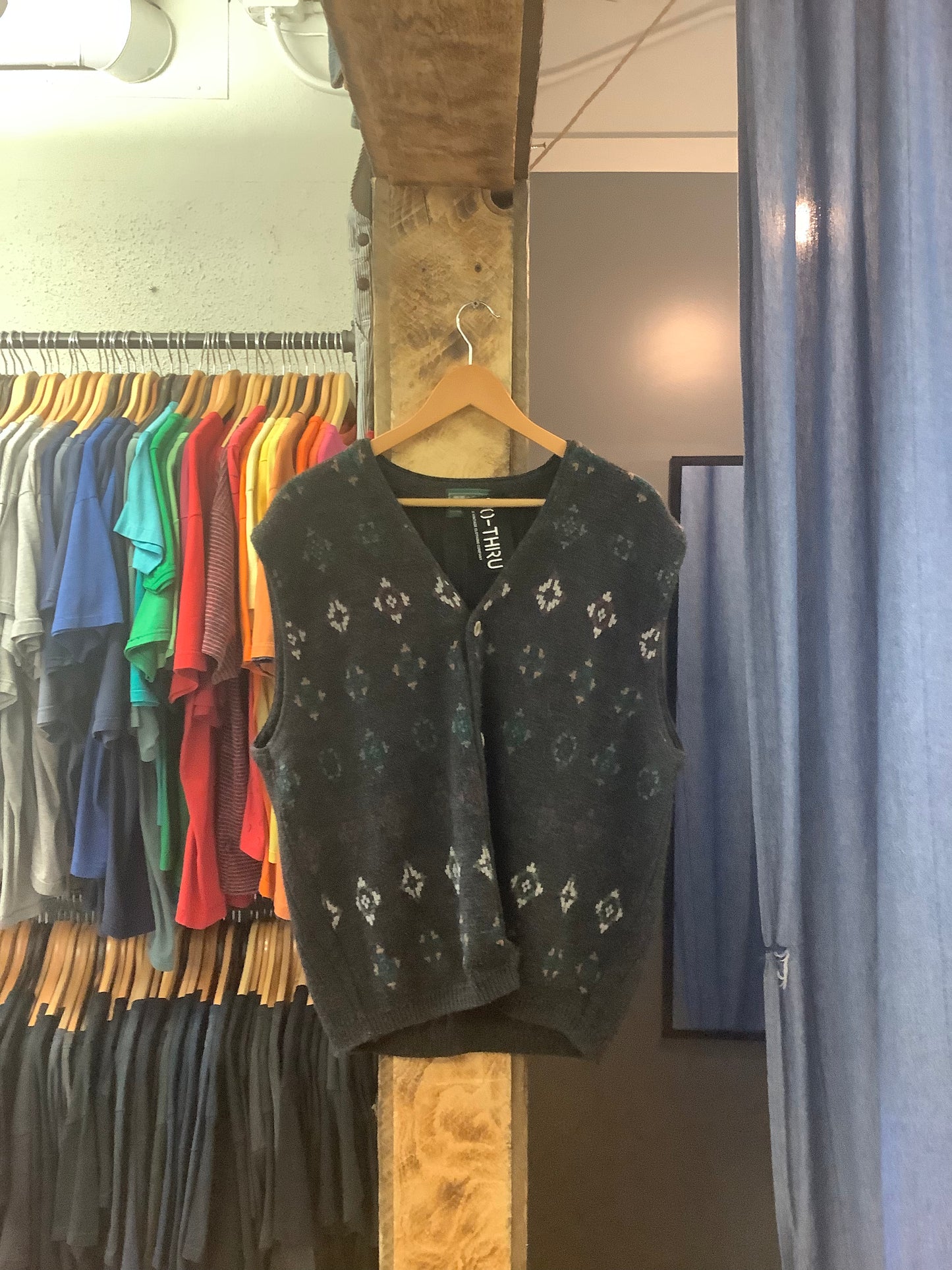Vintage TT & co brown patterned vest - XL