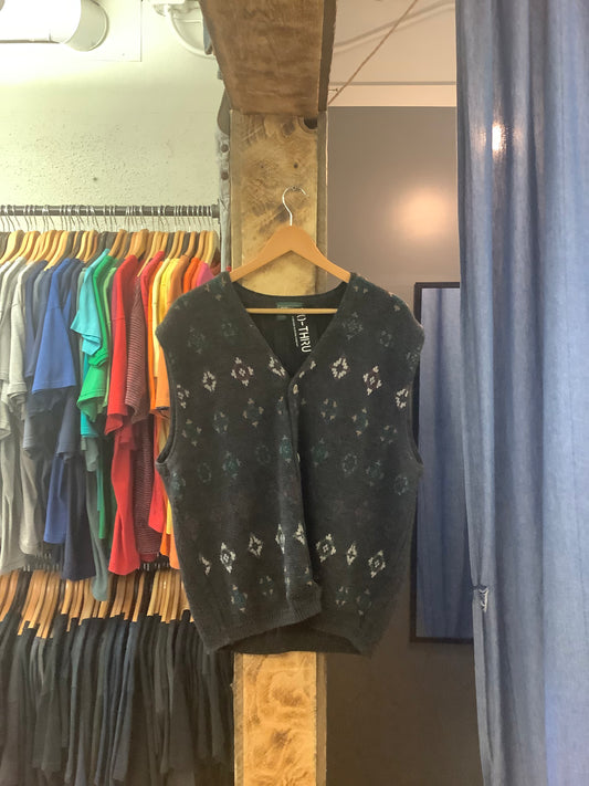 Vintage TT & co brown patterned vest - XL