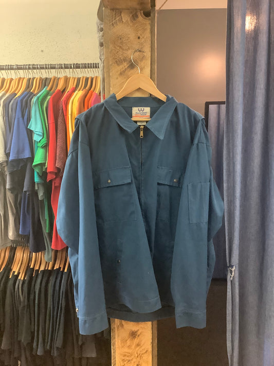Vintage workwear Teal Zip Up Jacket - XXL