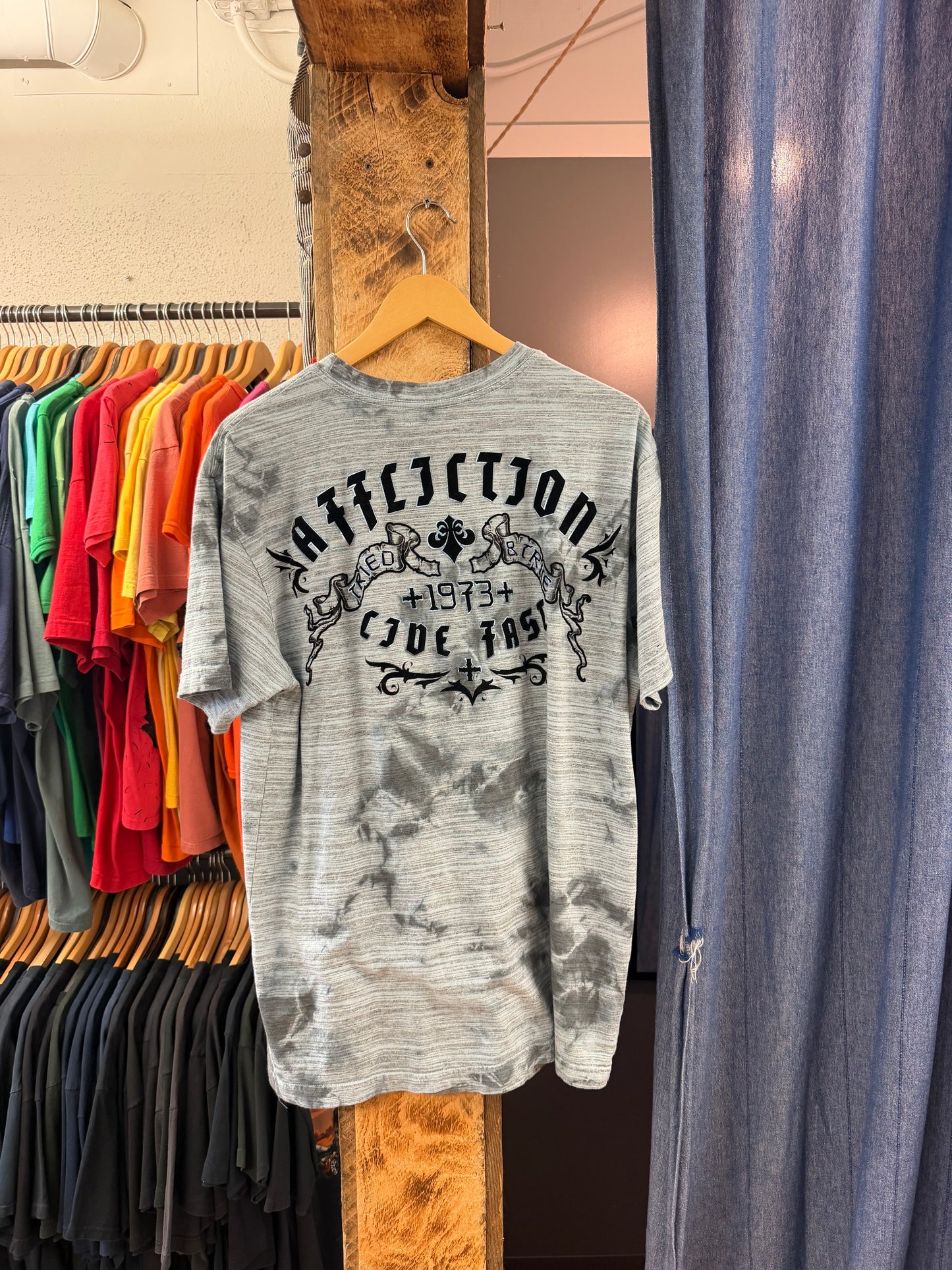 affliction blue graphic t-shirt - XL