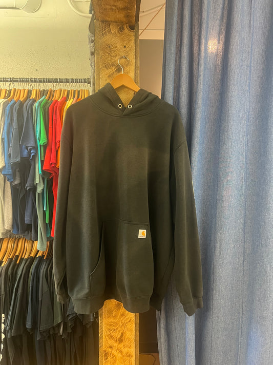Vintage carharrt sun-faded black hoodie - XXL