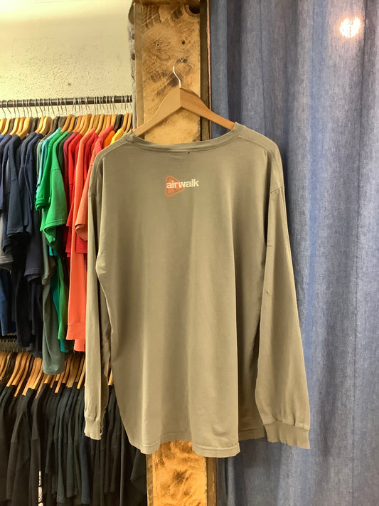 Airwalk Skateboarding Olive Green Long Sleeve Tee - L