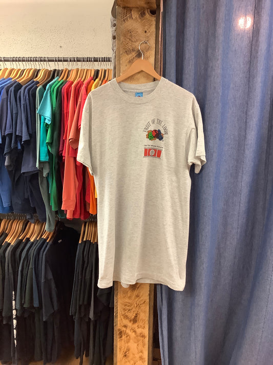 Vintage Fruit of the Loom Get The Whole Picture Light Gray T-Shirt - XL