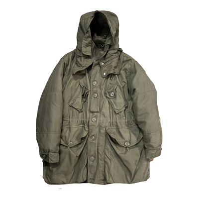 Vintage Military Field Puffer Hoodie Jacket - XL